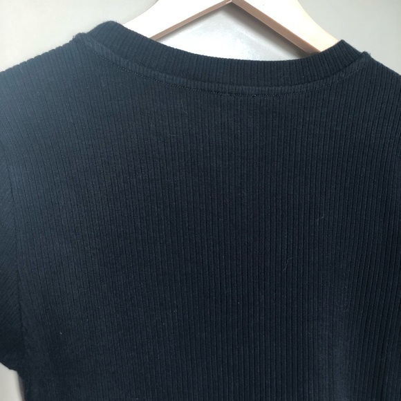 ARITZIA WILFRED FREE 1/2 sleeve black ribbed dress, SZ M - Picture 4 of 4